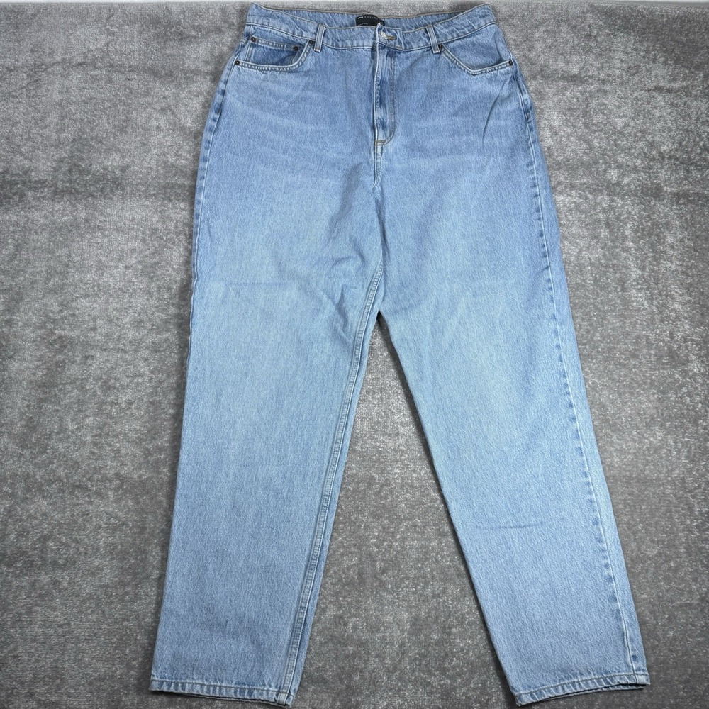 ASOS Jeans Women's 14 Blue 36x32 Straight Leg High Rise Denim Mom Fit